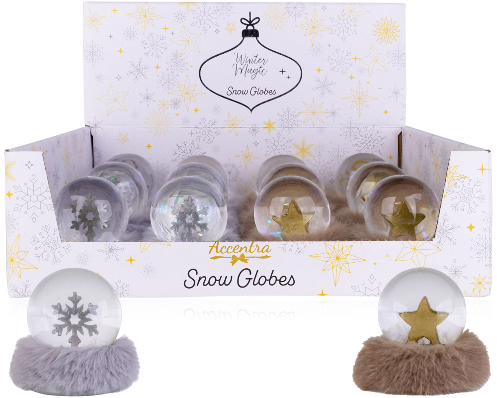 ACCENTRA Schneekugel 3060157 WINTER MAGIC, 2 assortiert