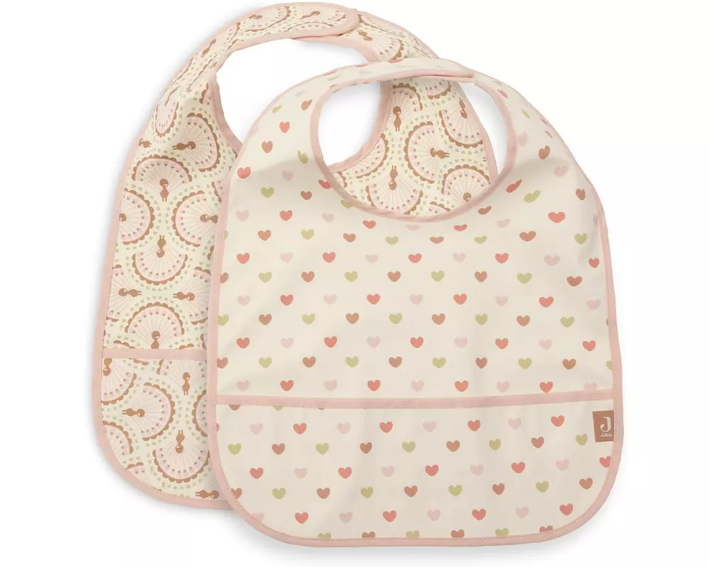 Jollein Lätzchen Wasserdicht – Soft Plumes - 2 Stück 29 x 40 cm