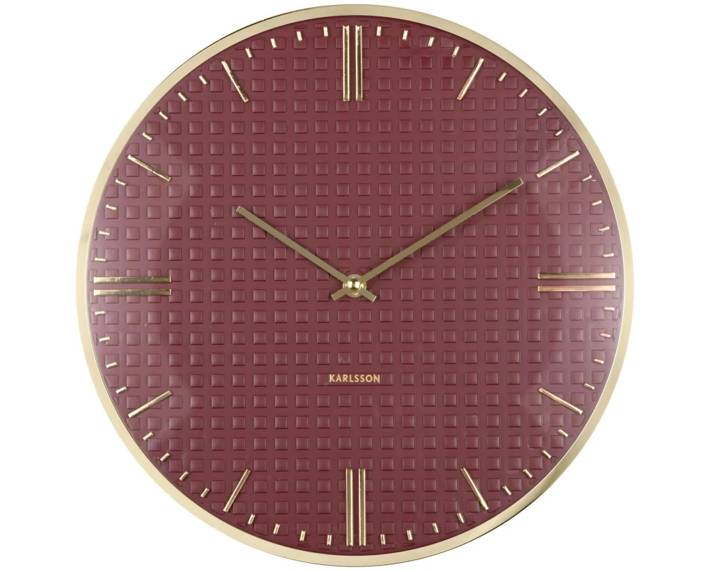 KARLSSON Wanduhr Riqueza 35 cm, Burgunderrot