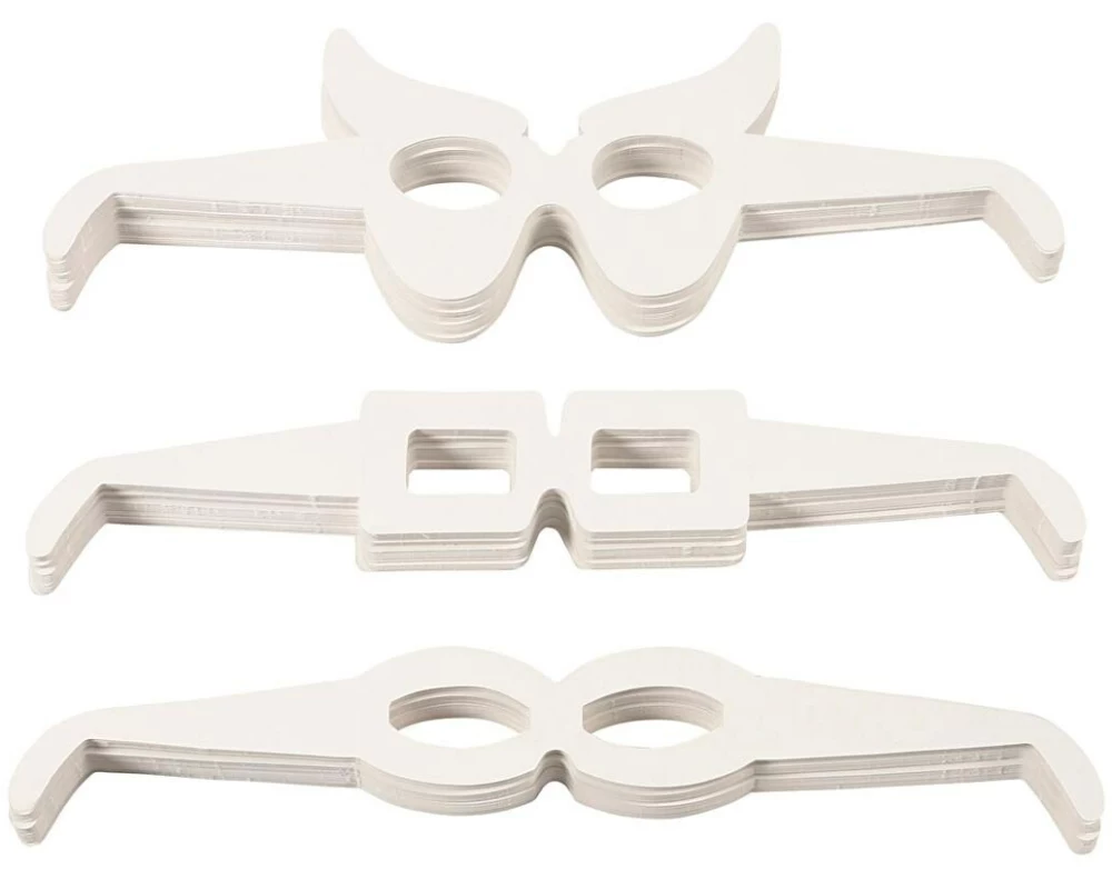 Creativ Company Karton-Brillen, H 4.5-10 cm, L 32 cm, Weiss, 160 Stück