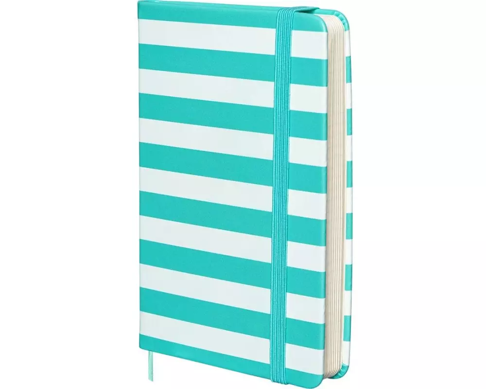 Kolma Notizbuch A6 Stripy, Kariert, Caribbean/Weiss