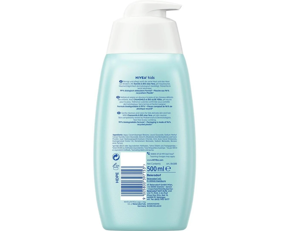 NIVEA BABY Kids 2in1 Shower & Shampoo Boys 500 ml