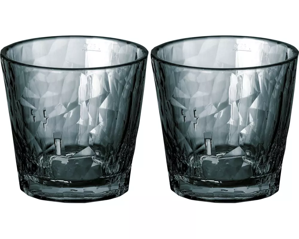 Koziol Trinkglas Club No. 22 250 ml, 2 Stück, Grau