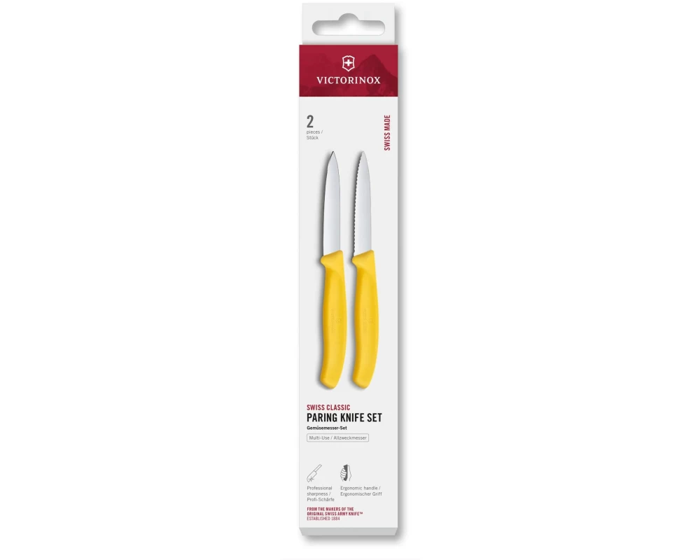Victorinox Messer-Set Swiss Classic, 8 cm, Gelb, 2 Stück