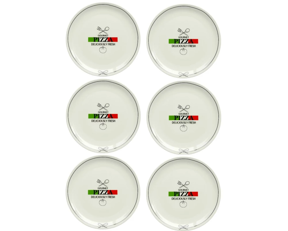 Mäser Pizzateller Gourmet 30 cm, 6 Stück, Weiss