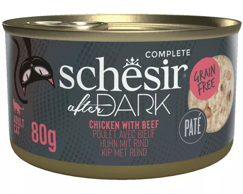 Schesir Nassfutter after Dark Complete Paté Huhn mit Rind, 80 g