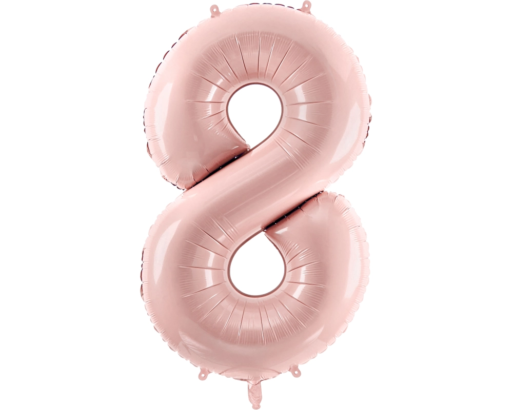 PARTYDECO Folienballon Ziffer 8 72cm FB230P8081J rosa