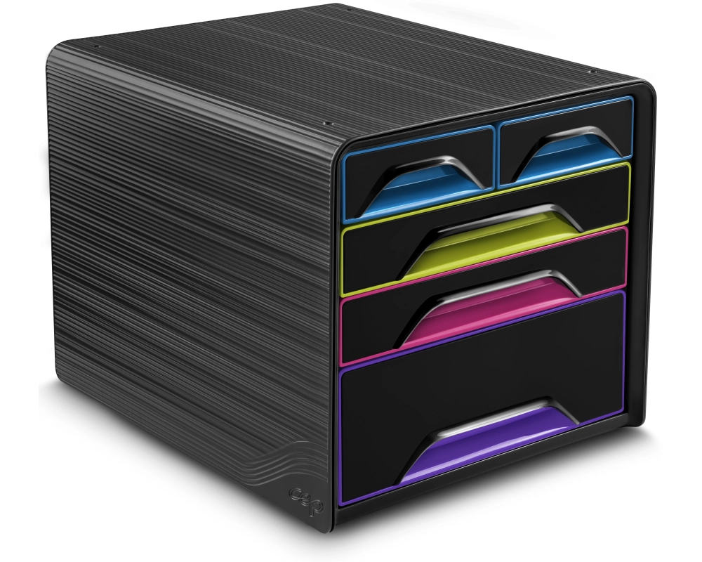 CEP Schubladenbox Smoove Gloss 1072130411 5 Schubladen schwarz/bunt