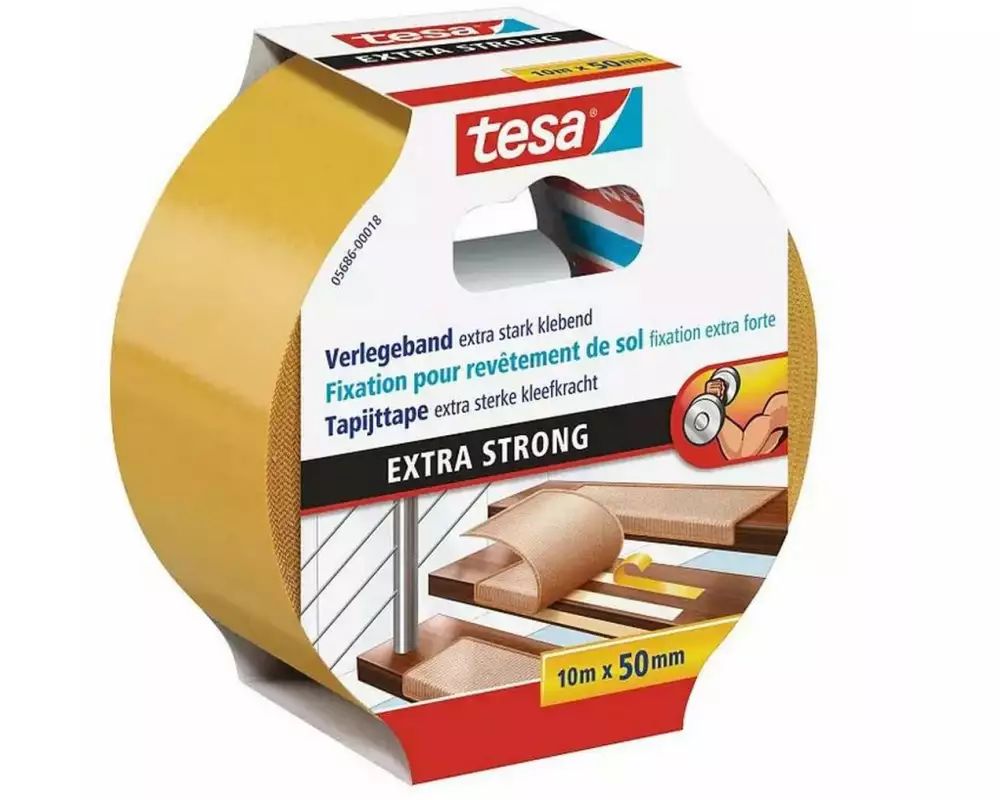 tesa Verlegeband -Set extra stark, 10 m x 50 mm, 6 Rollen