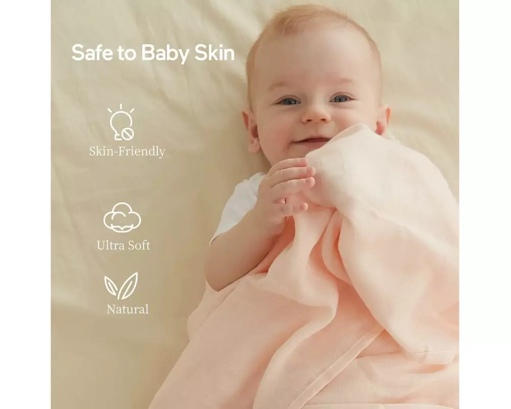 momcozy Musselin Babydecken (4er Pack) 120 cm x 120 cm