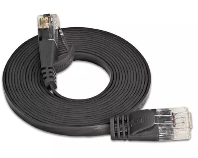 SLIM Slimpatchkabel RJ-45 - RJ-45, Cat 6, UTP, 7.5 m, Schwarz