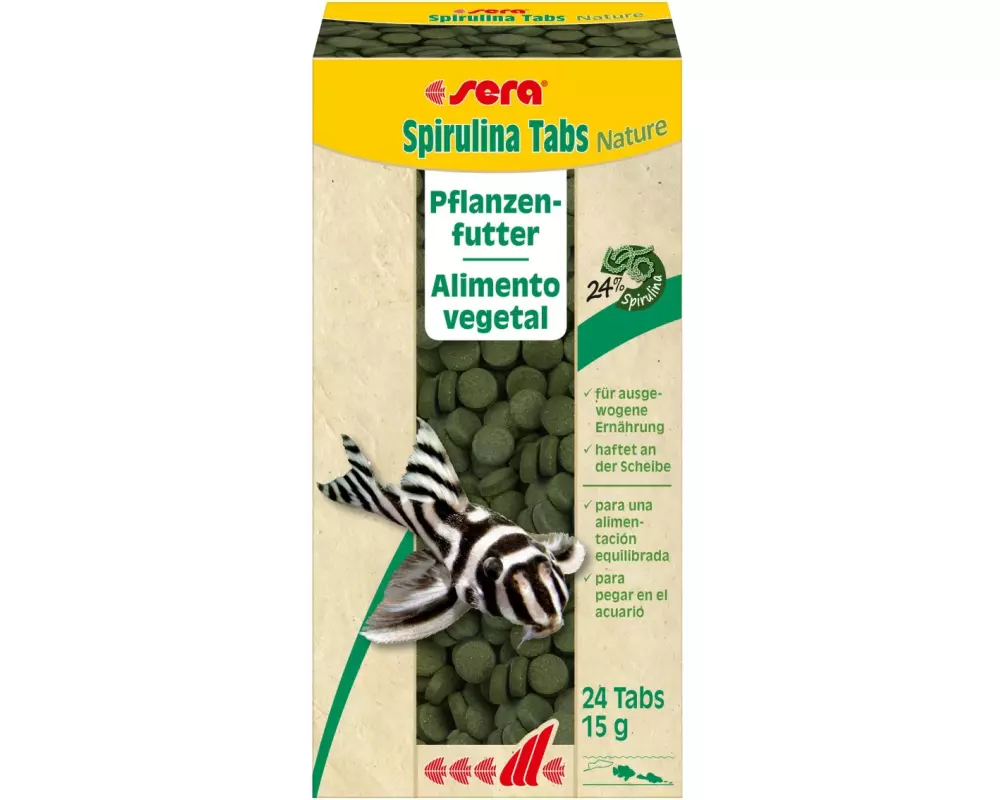 sera Spirulina Tabs Nature, 24 Tabs, 15 g