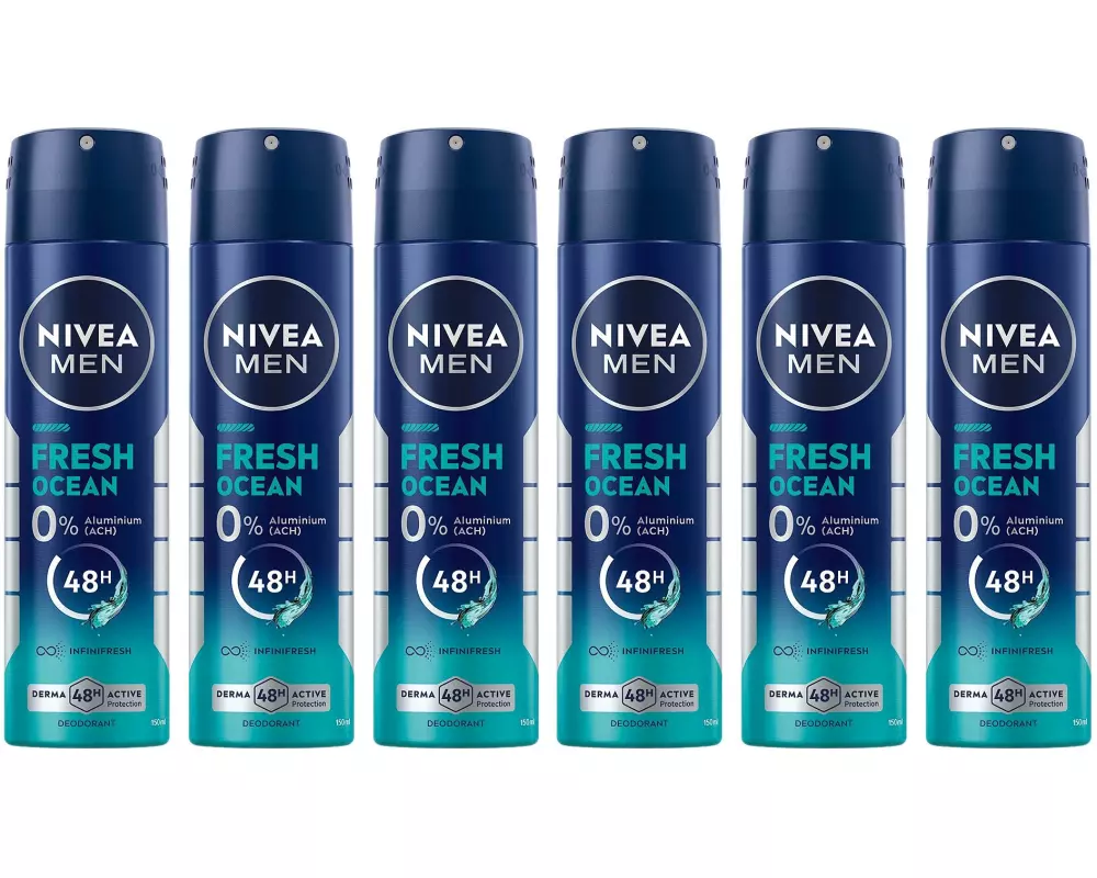 NIVEA MEN Deo Spray Fresh Ocean 6 x 150 ml