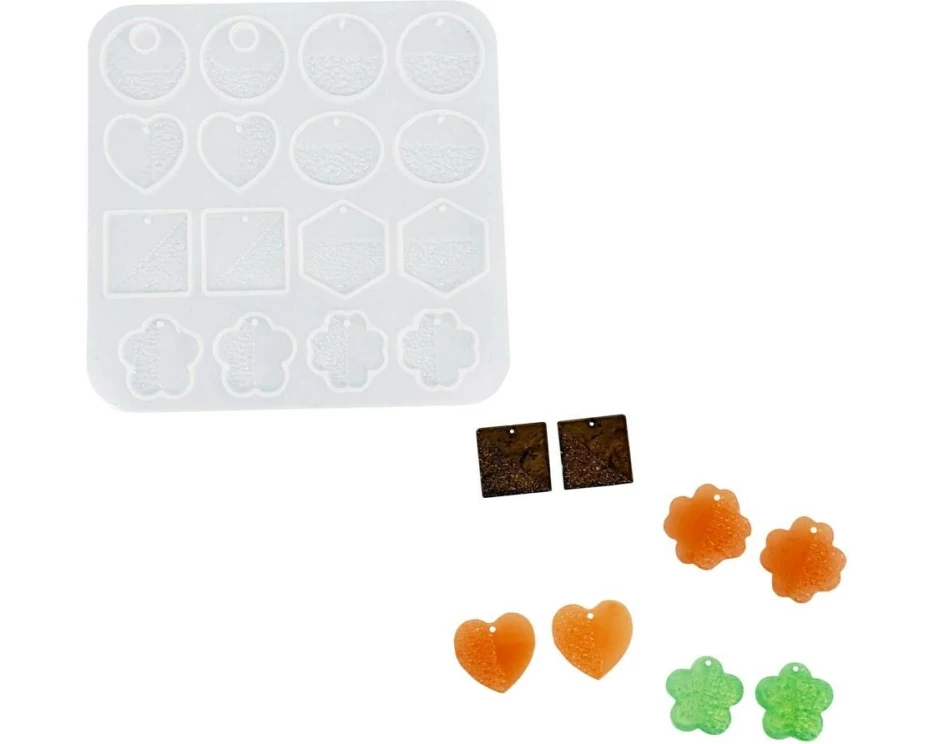 Reslin Giessform Silikon Ohrringe