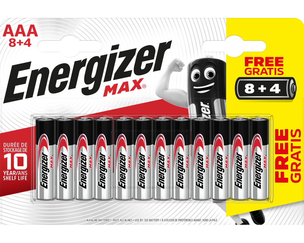 ENERGIZER Batterie E303340900 Max, AAA/LR03, 12 Stück