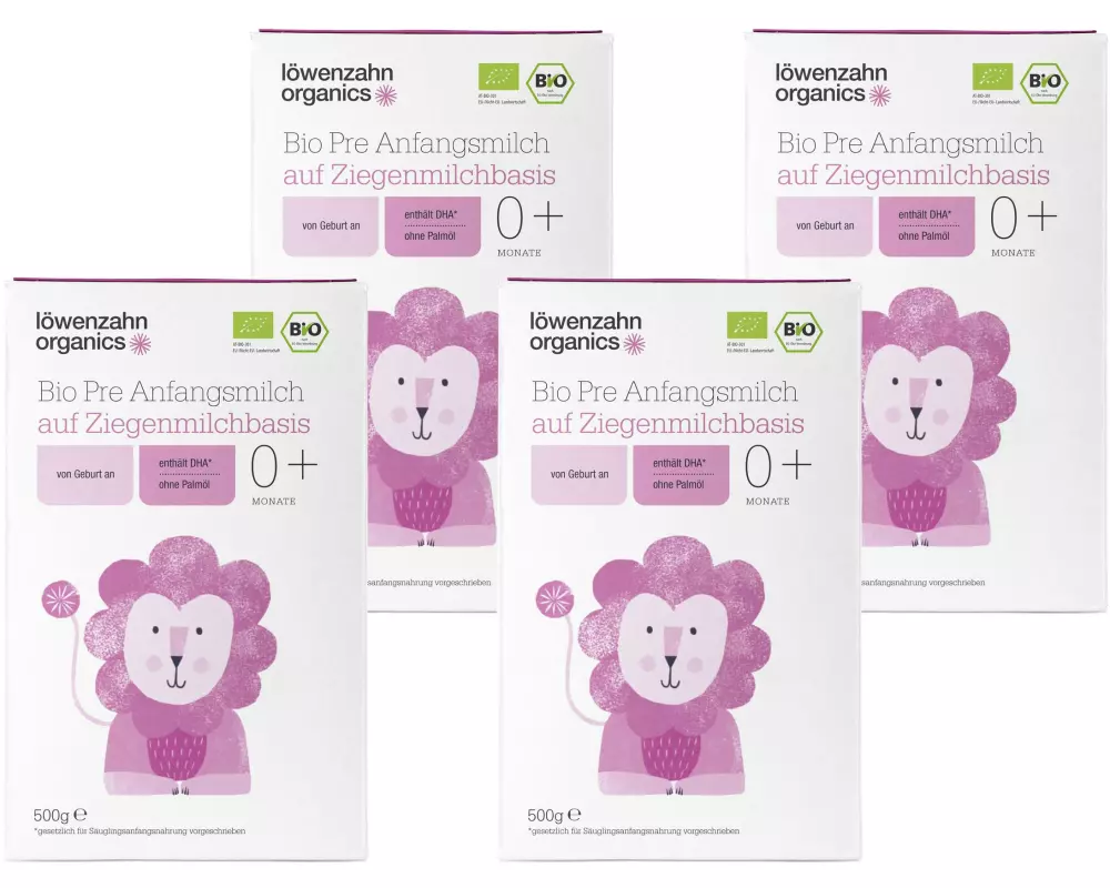 löwenzahn organics Anfangsmilch Bio Pre Ziegenmilchbasis 4x 500 g