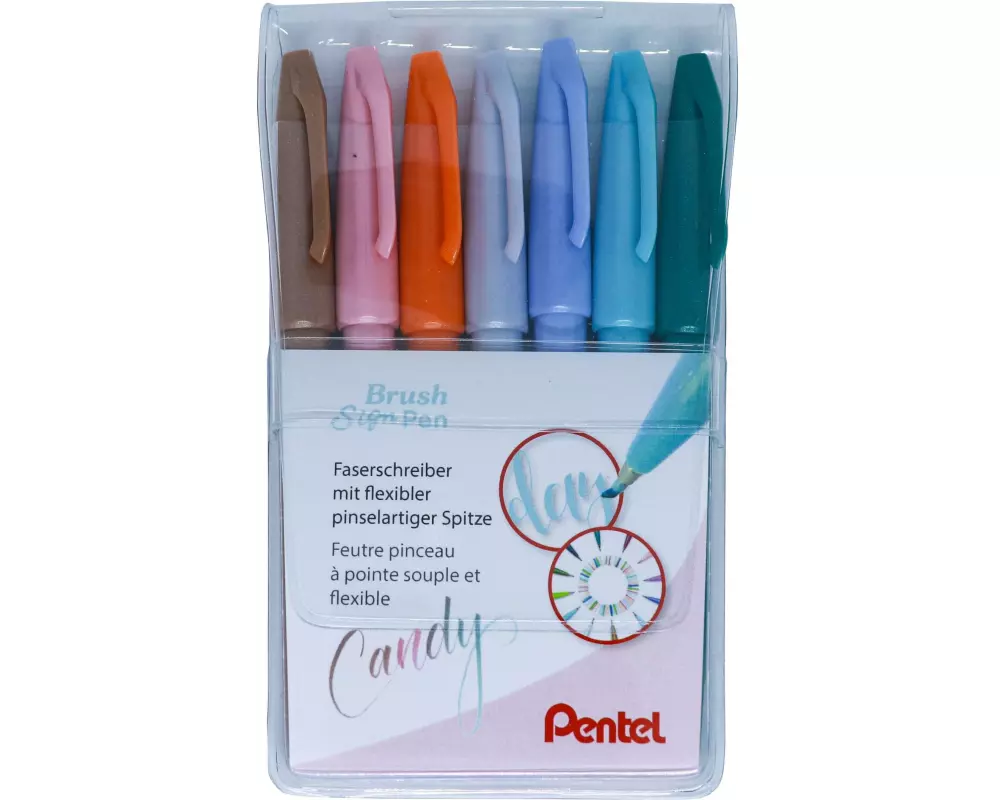 pentel Filzstift Brush Sign Pen Set 7 Stück