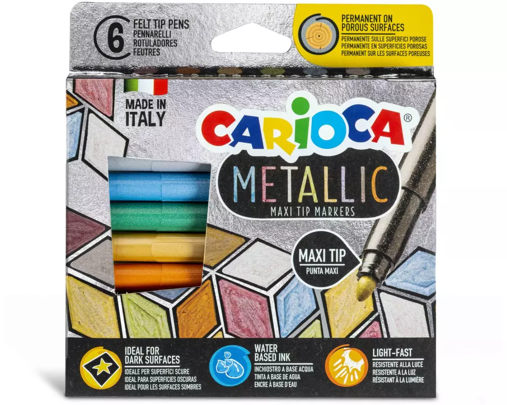 Carioca Fasermaler Metallic E-6 Mehrfarbig