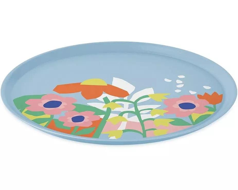 Koziol Speiseteller Nora L Blooms Ø 25.5 cm, 1 Stück, Sweet Blue