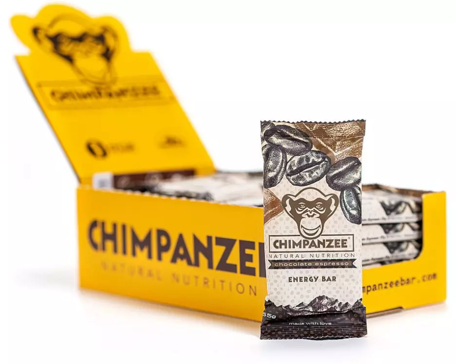 Chimpanzee Energy Bar, Box Espresso/Schokolade, 20 x 55 g