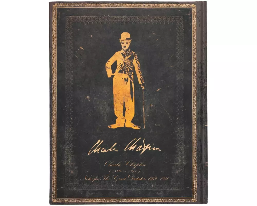 Paperblanks Notizbuch Charlie Chaplin 18 x 23 cm, Liniert, Schwarz
