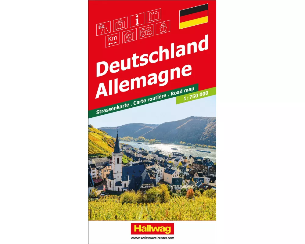 Hallwag Strassenkarte Deutschland 1:750.000