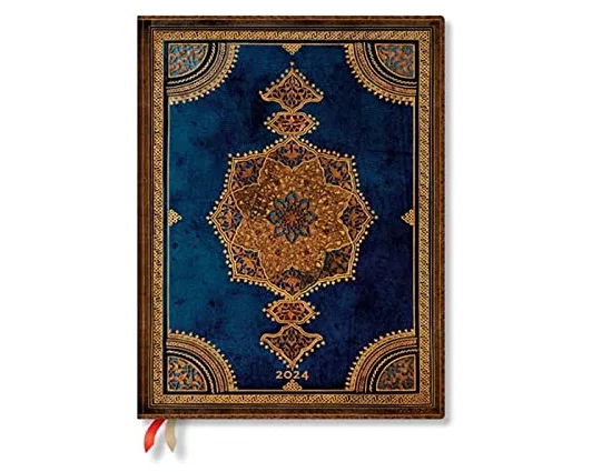 Safavid Indigo (Safavid Binding Art) Ultra 12-month Day-at-a-Time Dayplanner 2024