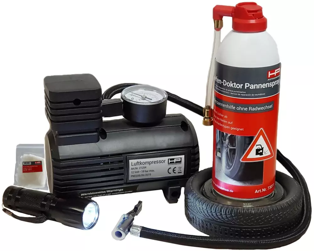 HP Autozubehör Reifenpannenset 4-teilig