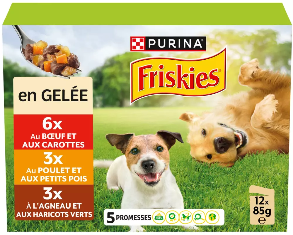 Purina Friskies Nassfutter Adult Huhn, Lamm, Rind mit Gemüse 12 x 85 g