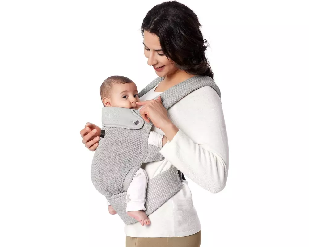 momcozy PureHug Air Mesh Babytrage GRA Schwarz/Grau