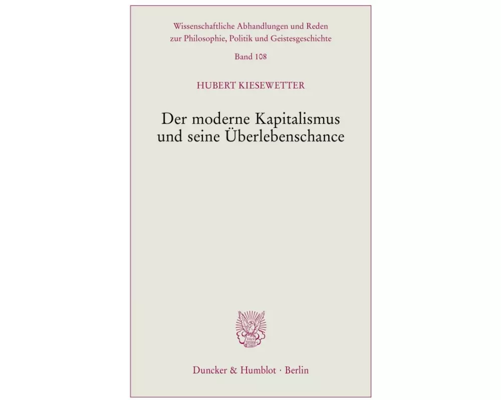 Der moderne Kapitalismus und seine Überlebenschance