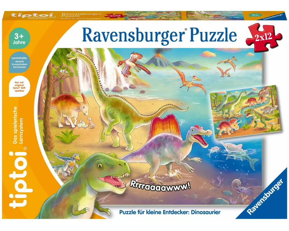 tiptoi Puzzle für kleine Entdecker: Dinosaurier - 2x12 Teile