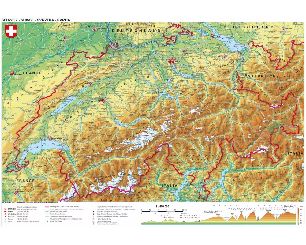 Schweiz physisch Papierposter