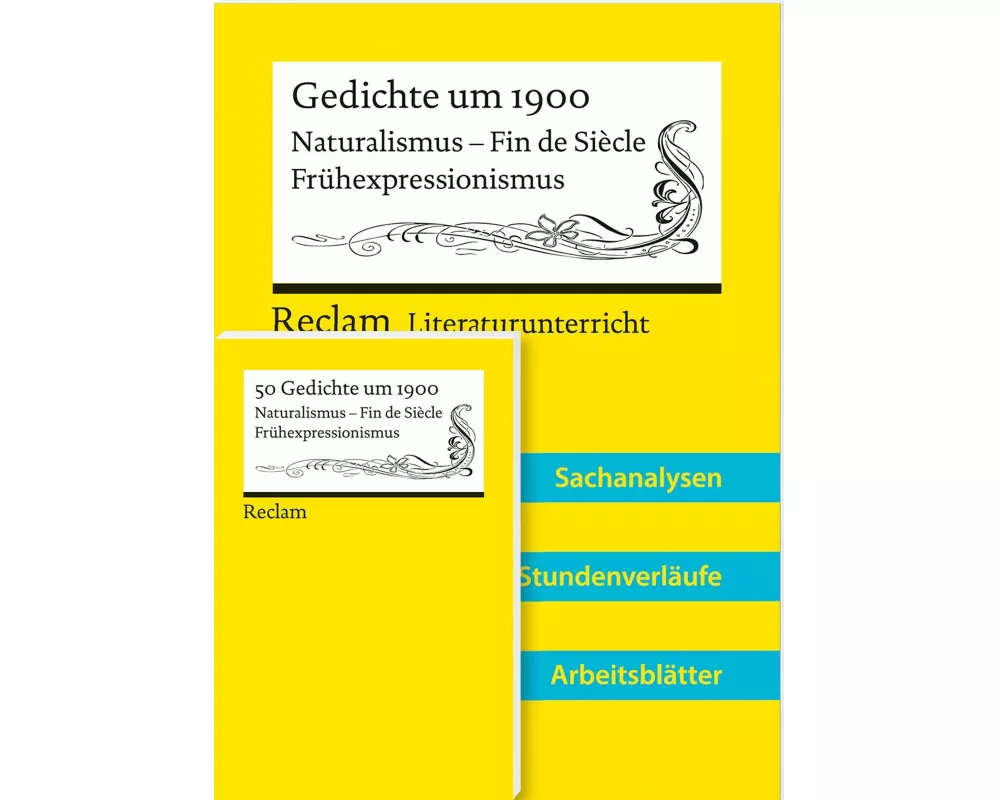 Lehrerpaket zum länderübergreifenden Abiturthema 2024–2026 »Gedichte um 1900« (Textausgabe + Lehrerband)
