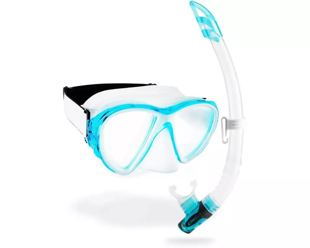 CRESSI Fiji + Gamma Schnorchel-Kombiset Klar/Aquamarin