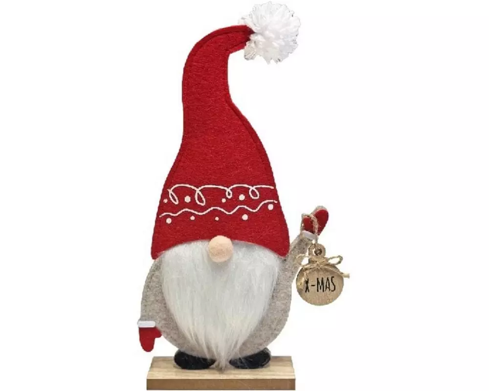 Dameco Weihnachtsfigur Wichtel 27 cm, Rot/Schwarz/Weiss