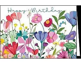 Doppelkarte. Sommerblumen (happy birthday)