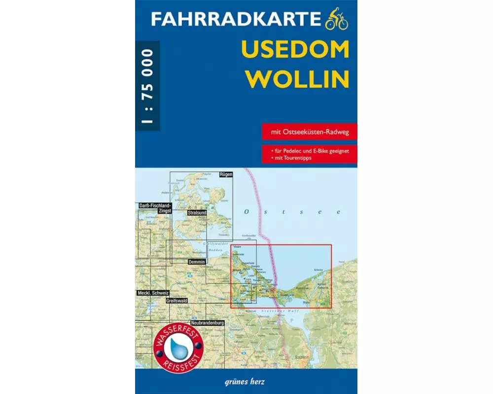 Fahrradkarte Usedom, Wollin