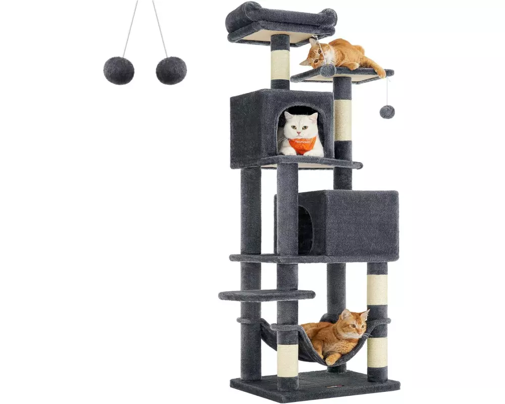 Feandrea Kratzbaum dunkelgrau 49 x 40 x 150 cm