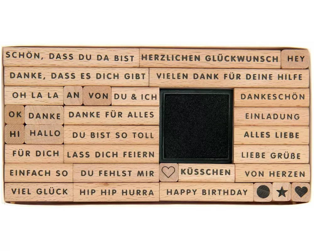 Stempelset Text, Deutsch FSC 100%