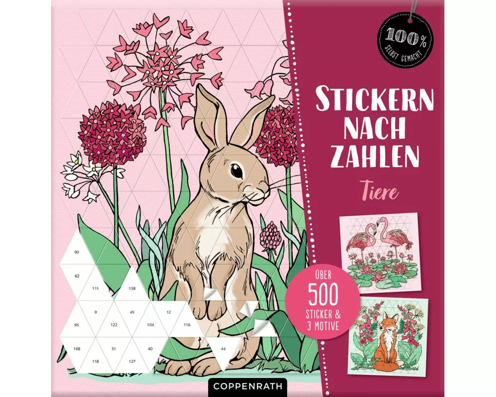 Stickern nach Zahlen Tiere