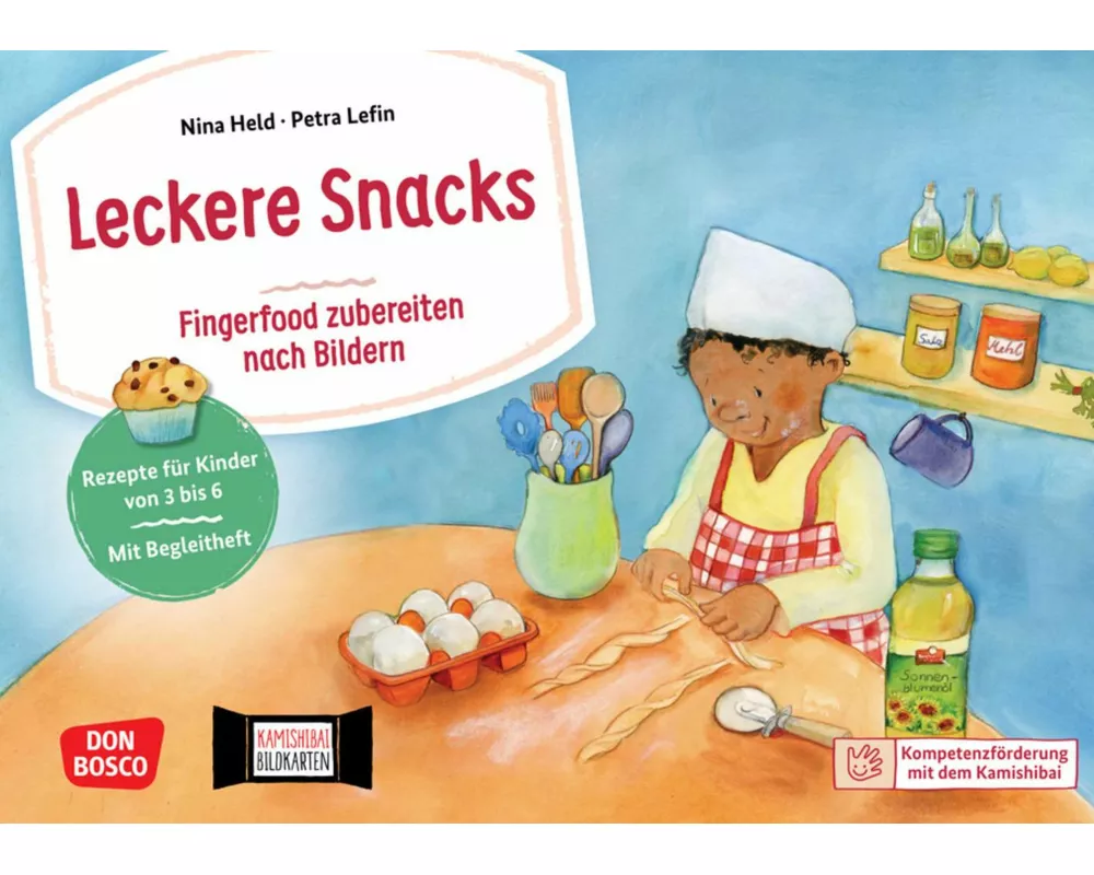 Leckere Snacks: Fingerfood zubereiten nach Bildern. Kamishibai Bildkartenset