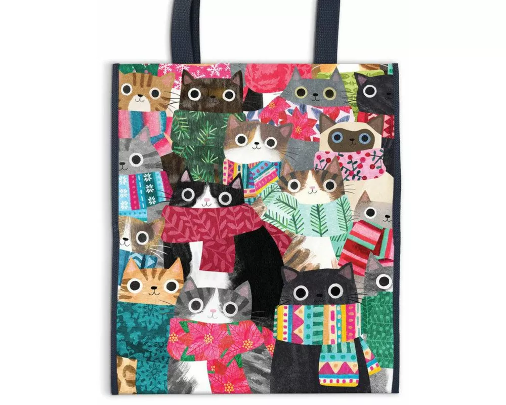 Wintry Cats Reusable Shopping Bag