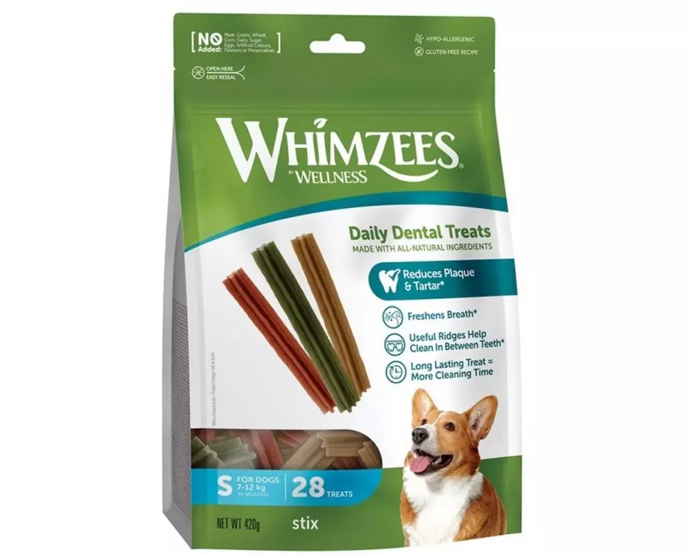 Whimzees Kausnack Stix S, 360 g