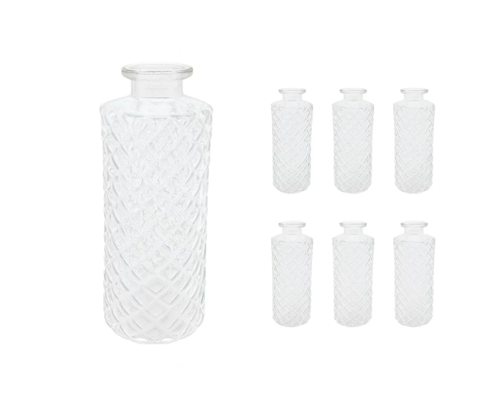 relaxdays Vase 6er Set Transparent 13 x 5 cm