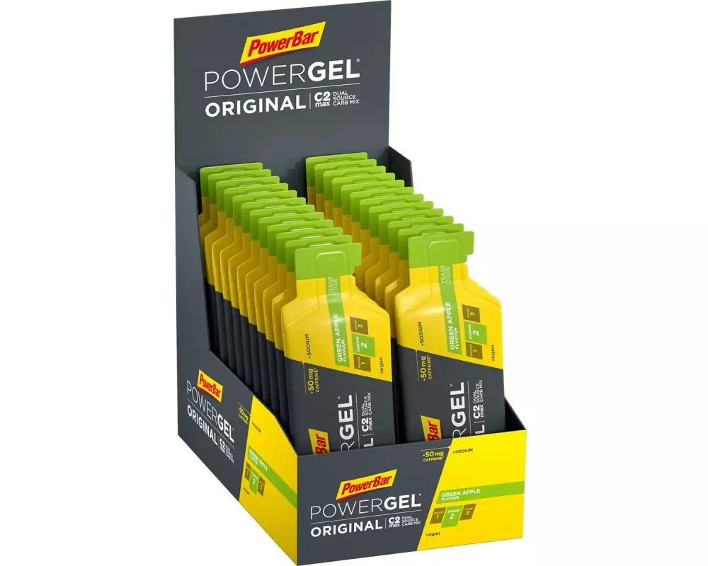 PowerBar Nahrungsgel PowerGel Original + Koffein Green Apple