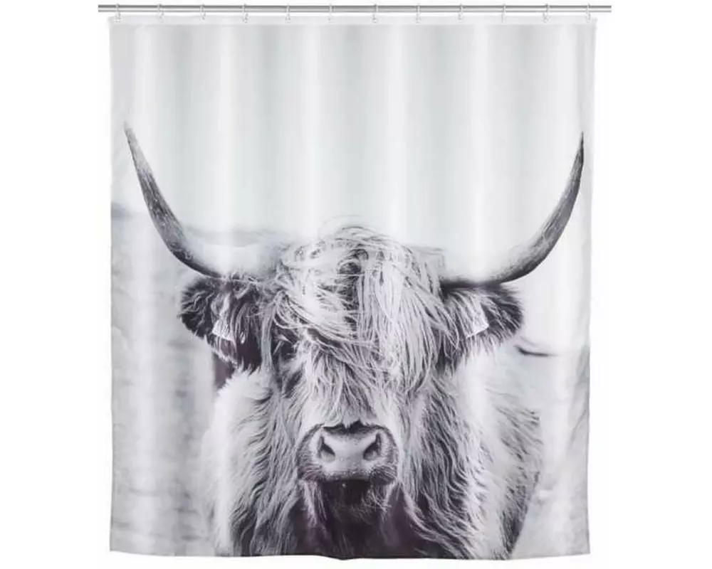 Wenko Duschvorhang Yak 180 x 200 cm, Grau