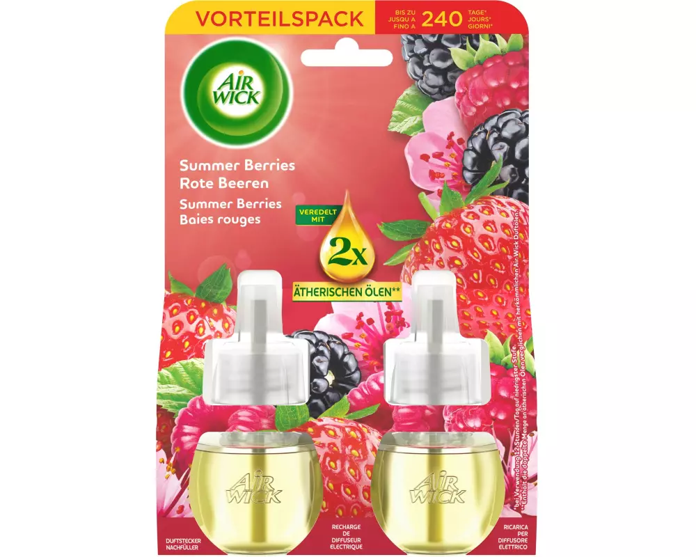Air Wick Duftstecker Nachfüller DUO Rote Beeren & Pfirsich 2 x 19 ml