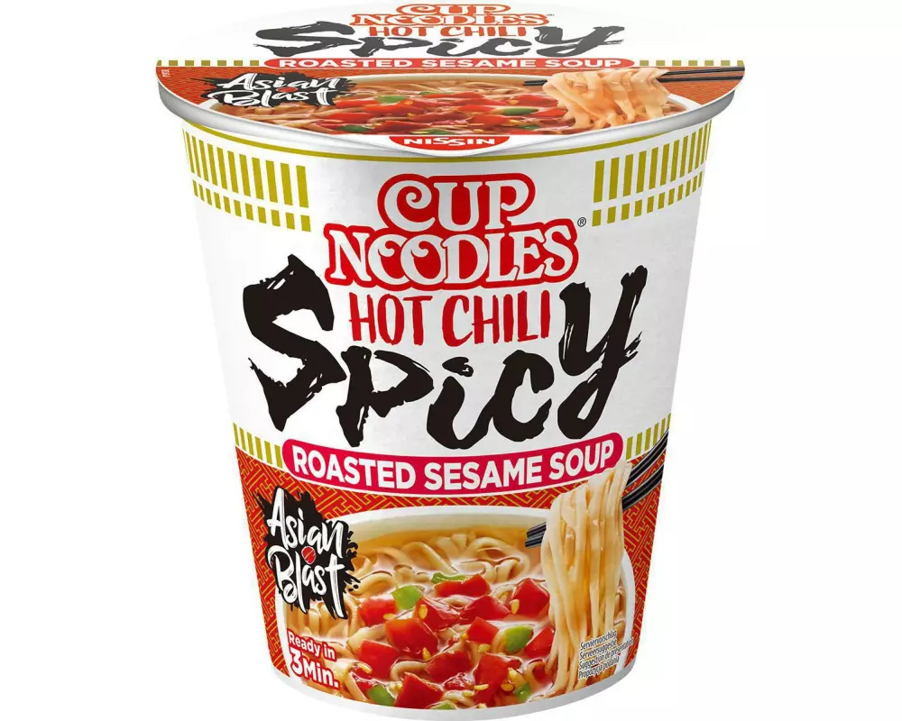 Nissin Food Roasted Sesame Soup Noodles Hot Chili Spicy 66 g