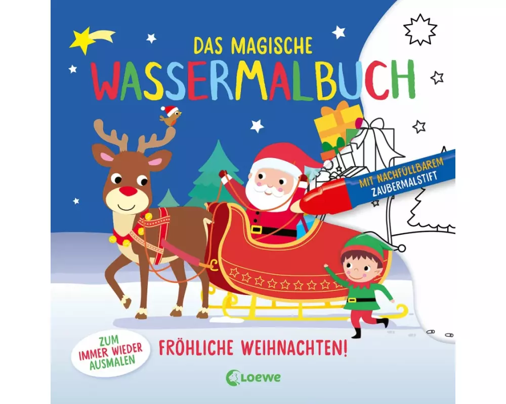 Das magische Wassermalbuch - Fröhliche Weihnachten!